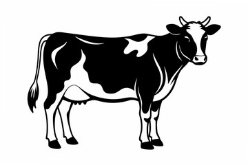 jersey cow  silhouette vector illustration