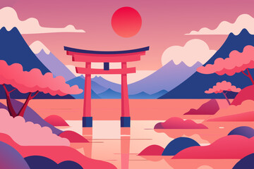 torii gate illustration
