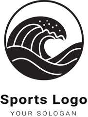 Vector beautiful sports logo design with white background 