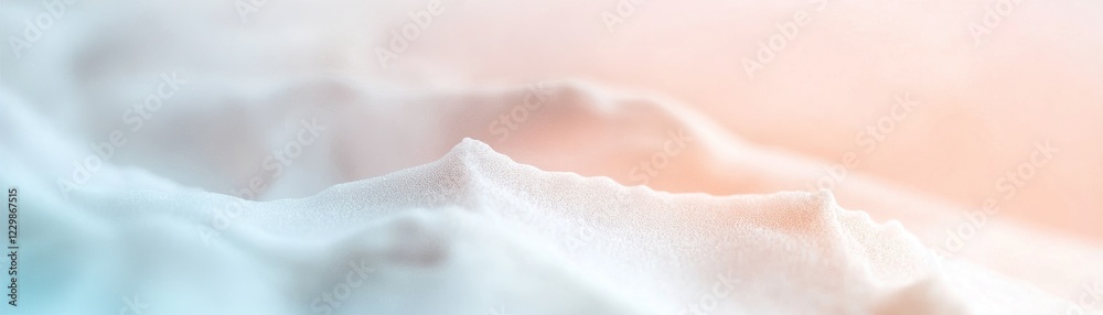 Poster delicate frosted glass texture showcases a smooth gradient transitioning from soft white to muted be