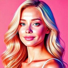 Fototapeta premium A colorful portrait of a person exuding mystery. Soft shadows and highlights accentuate their face, creating a dramatic atmosphere.