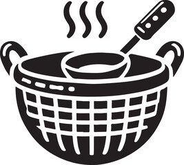 Strainer Icon Silhouette Vector In White Background 