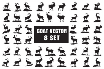 Goat Silhouette Vector Collection