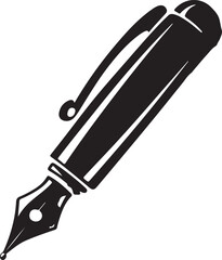 Pen icon silhouette vector with white background