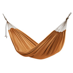 A comfortable hammock in warm tones, perfect for relaxing in a cozy outdoor setting, capturing a sense of tranquility and leisure.