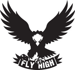 Eagle Icon Silhouette Vector In White Background