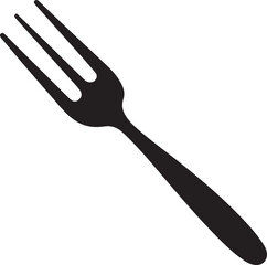 Fork Icon Silhouette Vector In White Background 