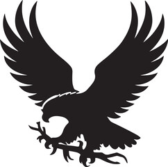 Eagle Icon Silhouette Vector In White Background