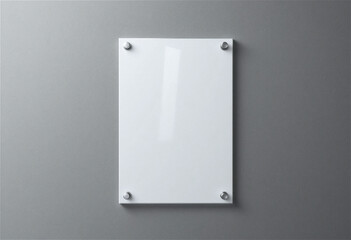 사무실 흰색 유리 사이니지 현판 디자인 목업