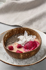 Vibrant Smoothie Bowl with Berries and Chia Seeds in Cozy Lighting