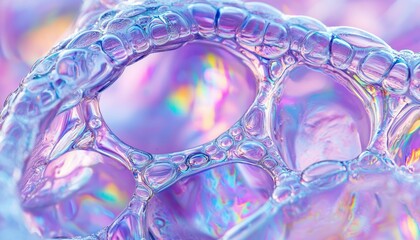 Iridescent Bubbles Form Abstract Design