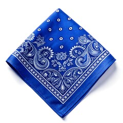 blue and white fabric bandana