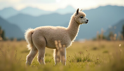Fototapeta premium alpaca livestock outside