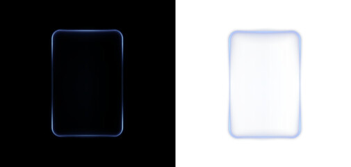 Collection of futuristic hud light blue frame. Technological background. Light glass gold frames square, oval, rectangle, circle. HUD PNG. Vector Illustration.