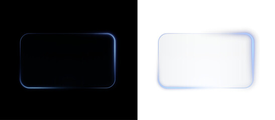 Collection of futuristic hud light blue frame. Technological background. Light glass gold frames square, oval, rectangle, circle. HUD PNG. Vector Illustration.