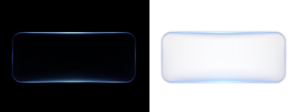 Collection of futuristic hud light blue frame. Technological background. Light glass gold frames square, oval, rectangle, circle. HUD PNG. Vector Illustration.
