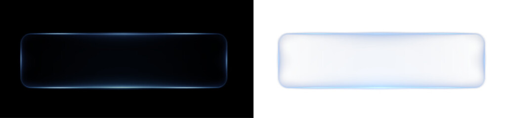 Collection of futuristic hud light blue frame. Technological background. Light glass gold frames square, oval, rectangle, circle. HUD PNG. Vector Illustration.