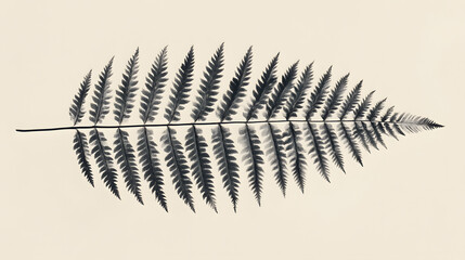 Obraz premium Vibrant fern frond featuring slender leaflets in perfect symmetry