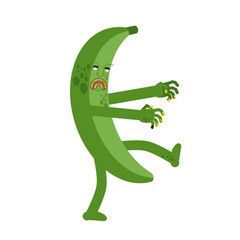 Naklejka premium Zombie banana. Fruit has rotted to death.