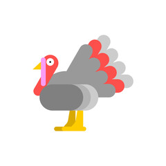 Turkey bird isolated cartoon. Turkey sign