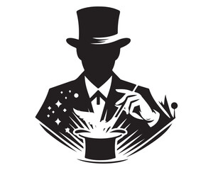 Black Color magician design Vector