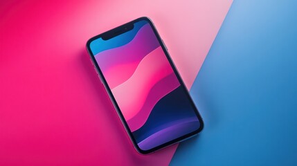 Smartphone colorful background studio shot