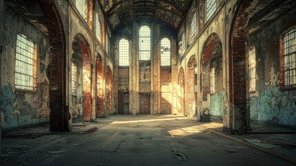 Fototapeta premium Sunlit Ruins of a Forgotten Church