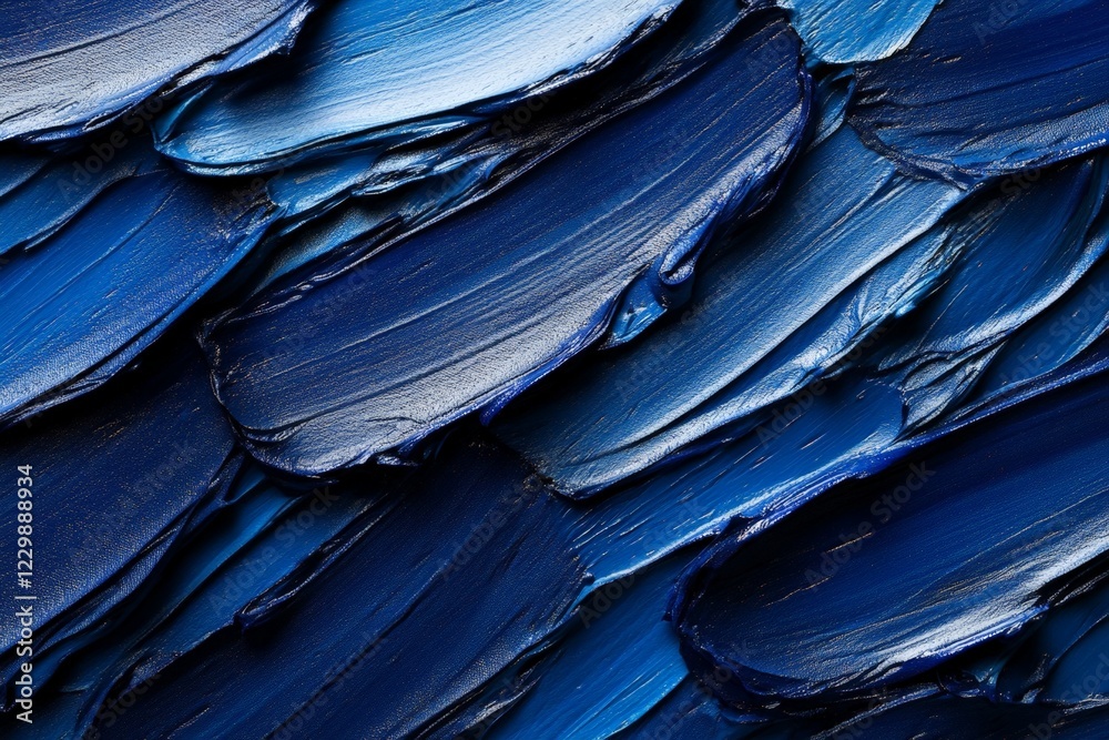 Aufkleber rich textures of deep blue paint layered in an artistic manner on a canvas