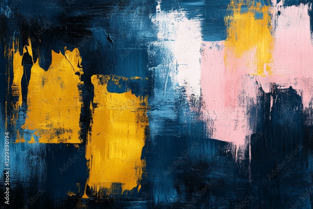 Poster vibrant abstract artwork featuring bold colors and textured brushstrokes on a canvas