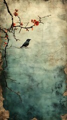 Vintage and Distressed minimalist mixed-media artwork evoking nostalgia and charm. Dive into the world of weathered and grunge textures, where vintage patterns and embossed elements create an 