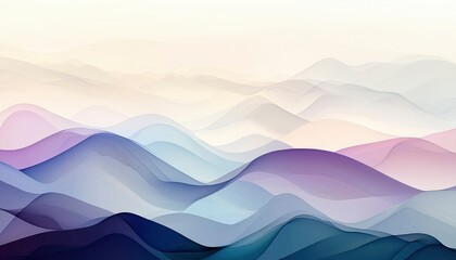 Abstract Pastel Mountainscape Soft Hues Landscape