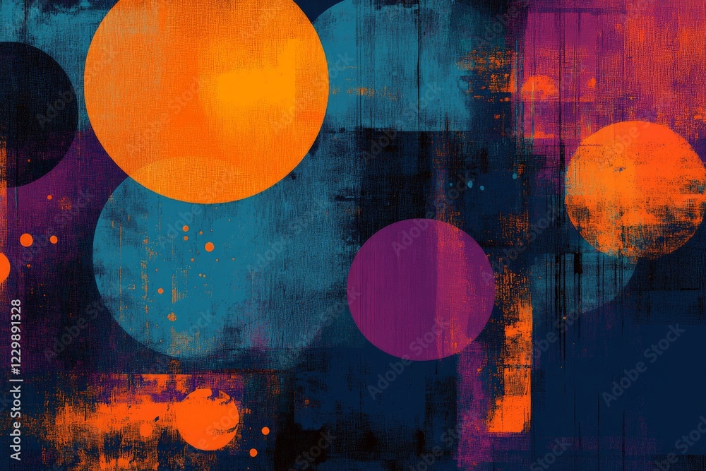 Aufkleber Colorful abstract circles create a vibrant and dynamic composition set against a dark background