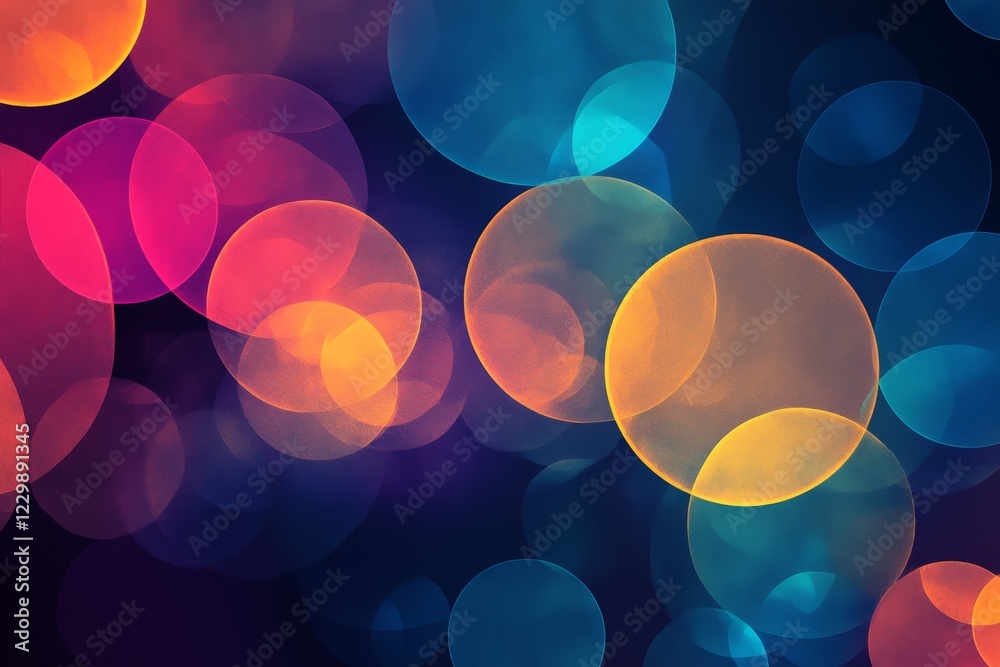 Poster bright and colorful bokeh lights create a lively atmosphere at night