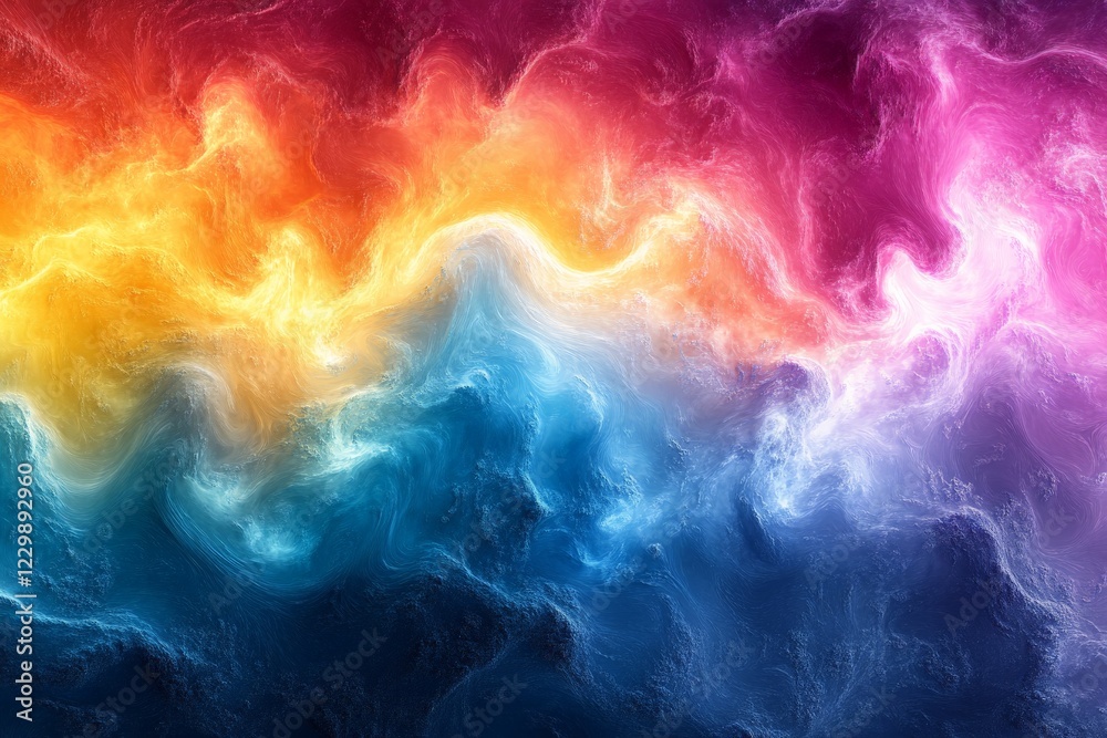 Aufkleber Colorful abstract pattern with vibrant swirling hues in a dynamic display of energy