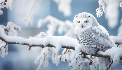 Fototapeta premium snowy owl in the winter
