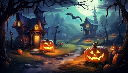 halloween background with pumpkin