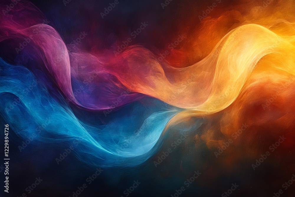 Poster Colorful abstract swirls of light create a dynamic and engaging visual effect