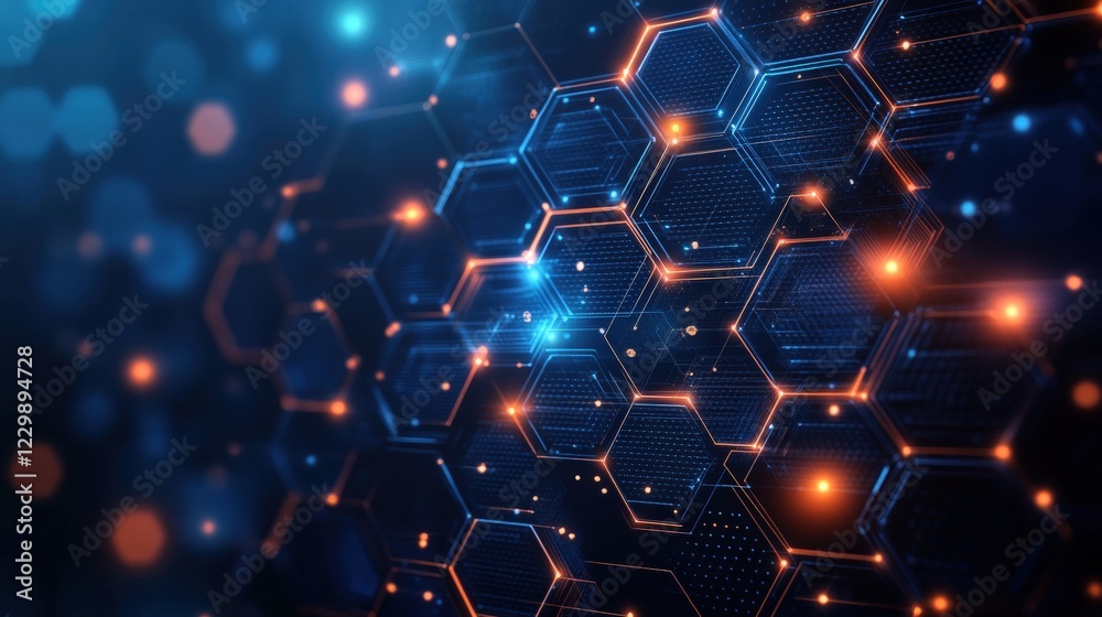 Poster abstract hexagon background design featuring interconnected hexagons in a geometric pattern