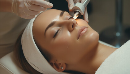 young woman having a head massage
