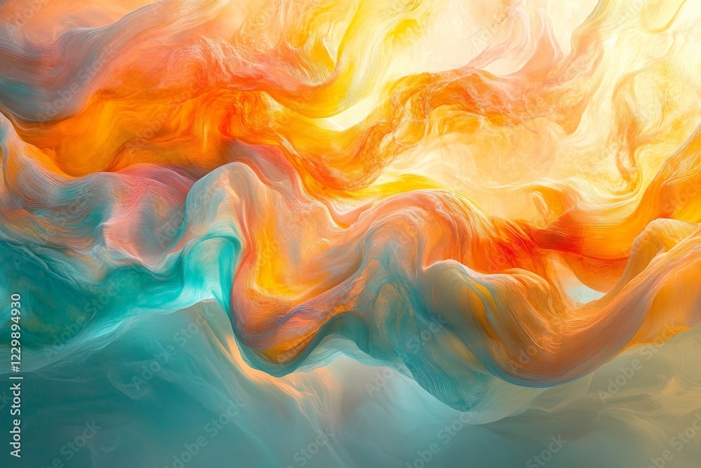 Aufkleber colorful abstract waves blend together in a vibrant display of light and texture
