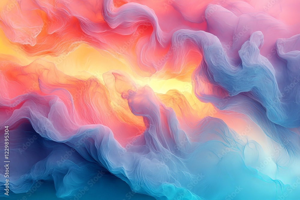 Aufkleber colorful abstract swirl of clouds in bright hues at twilight creating a dreamlike atmosphere
