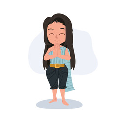 thai culture and tradition represented by a thai woman in traditional thai attire