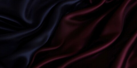 Fototapeta premium Elegant Silk Fabric Background in Deep Shades of Black, Dark Gray, Burgundy, and Purple for Stylish Textures and Patterns