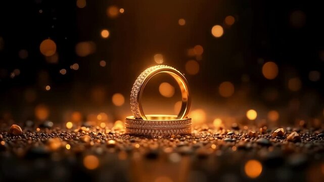 elite wedding engagement rings made of gold, unique original design, beautiful official wedding decoration