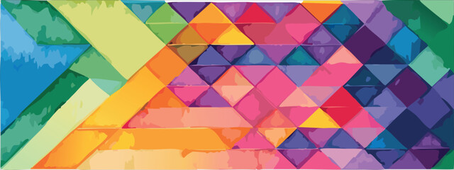 Mosaic watercolor background, colorful geometric design wallpaper, vector illustration.