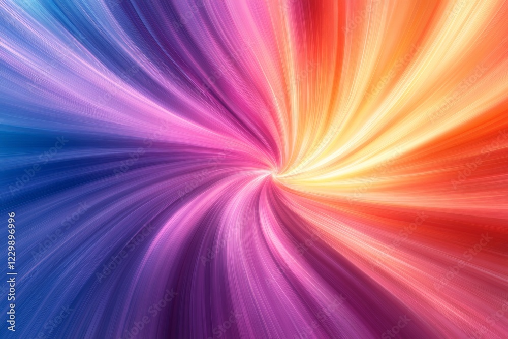 Poster Colorful swirl of vibrant hues creating a dynamic visual effect in abstract design during the energetic evening hours