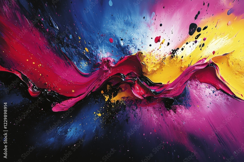 Leinwandbilder Vibrant abstract artwork featuring dynamic swirls and bold colors in a captivating display of creativity and energy