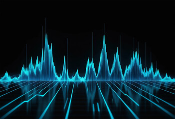 Digital Blue Graph Analytics and Stock Market Trend Data Visualization