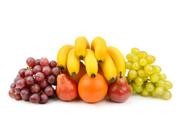 Set of fruits isolated on a white background.