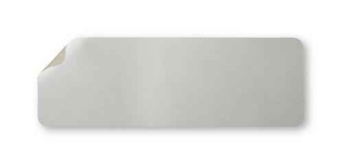  peeled rectangle glued sticker mockup isolated